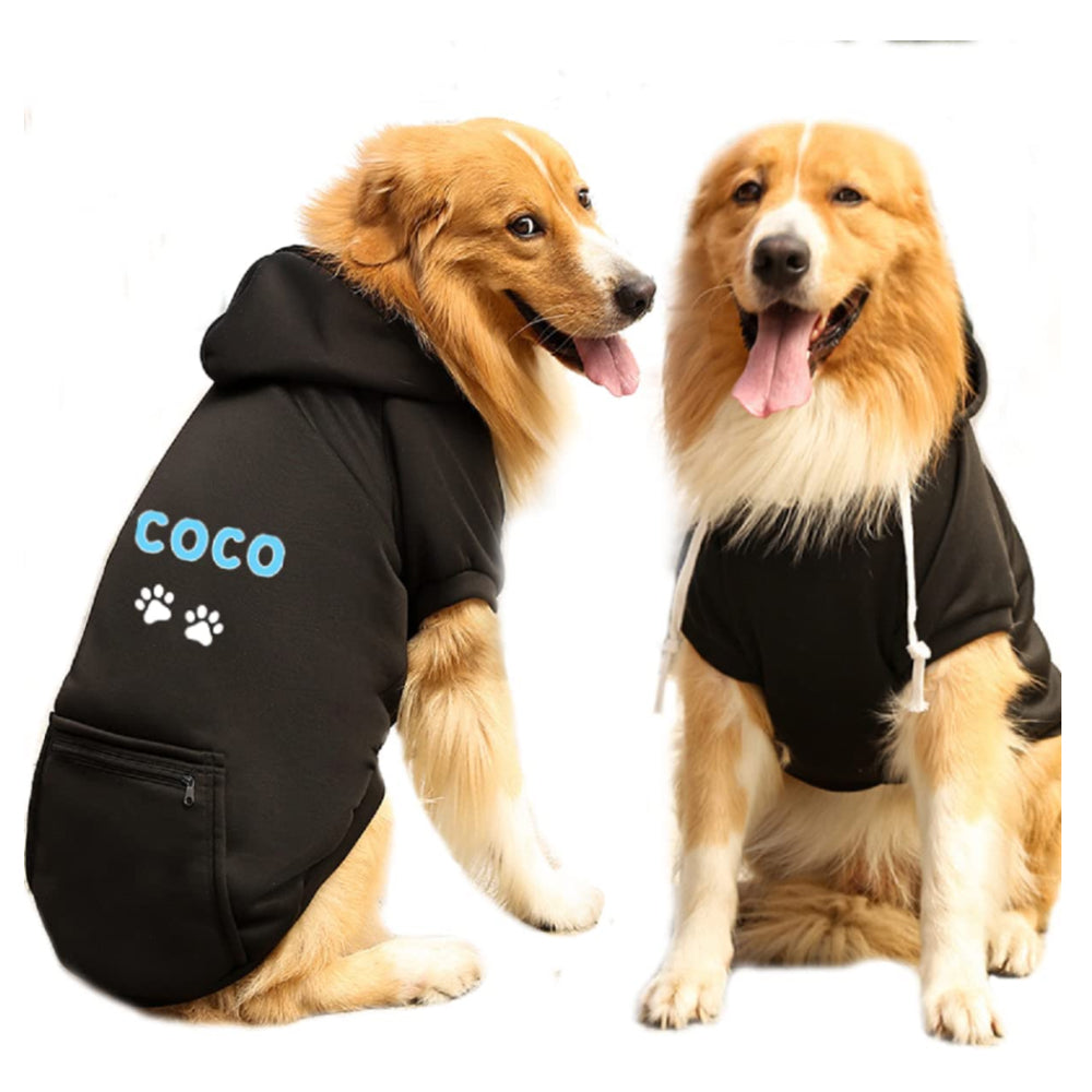 Personalized Dog Shirts and Dog Hoodie with Embroidered Name and Paws