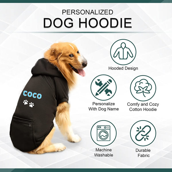 personalized dog gear Personalized Dog Shirts and Dog Hoodie with Embroidered Name and Paws – Personalized Passion
