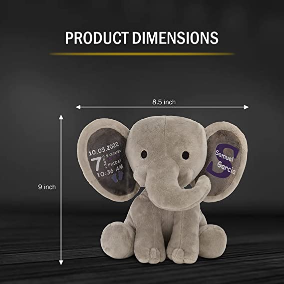 personalized elephant stuffed animal toy