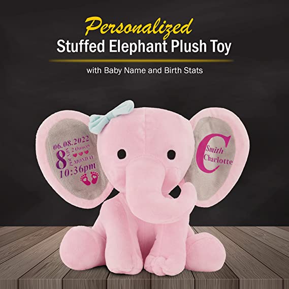 personalized elephant stuffed animal toy