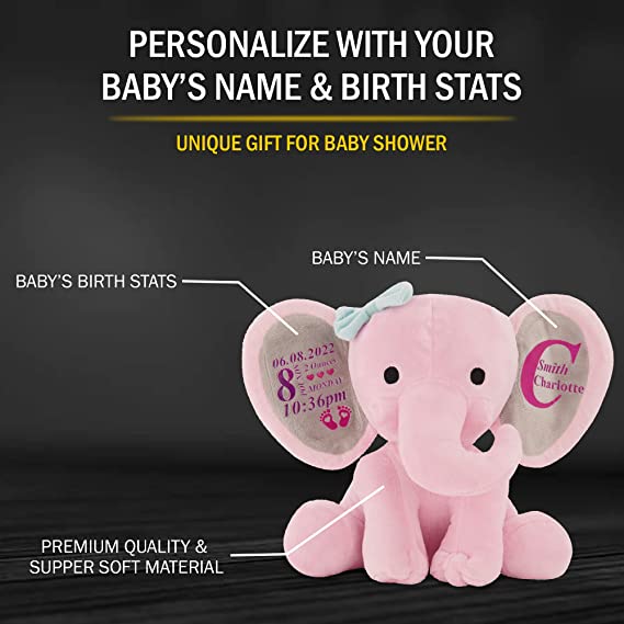 personalized elephant stuffed animal toy