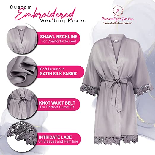 Personalized Silk Robes for Women - Bridesmaids Bathrobes