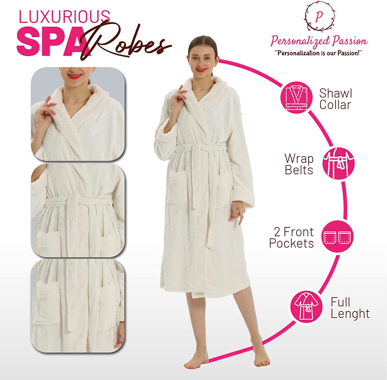 personalized robes white