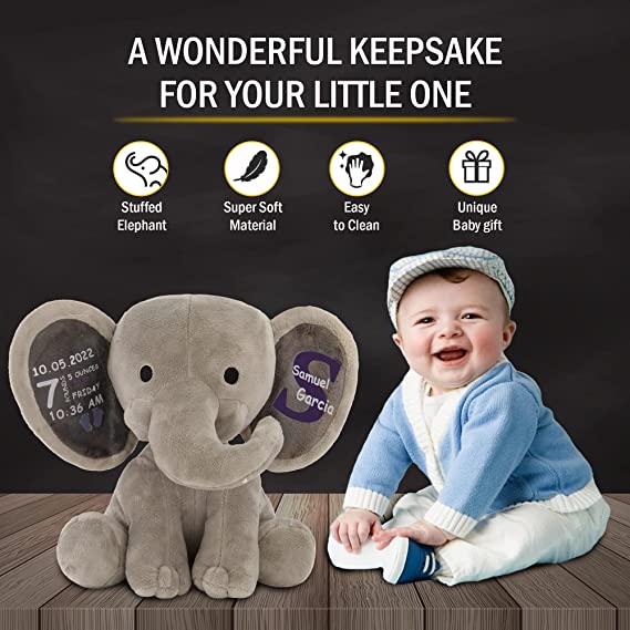 personalized elephant stuffed animal toy