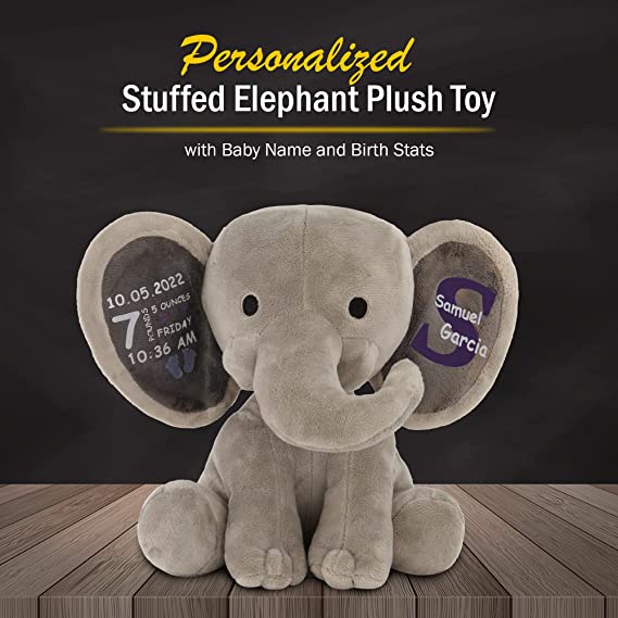 personalized elephant stuffed animal toy