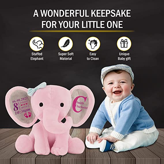 personalized elephant stuffed animal toy