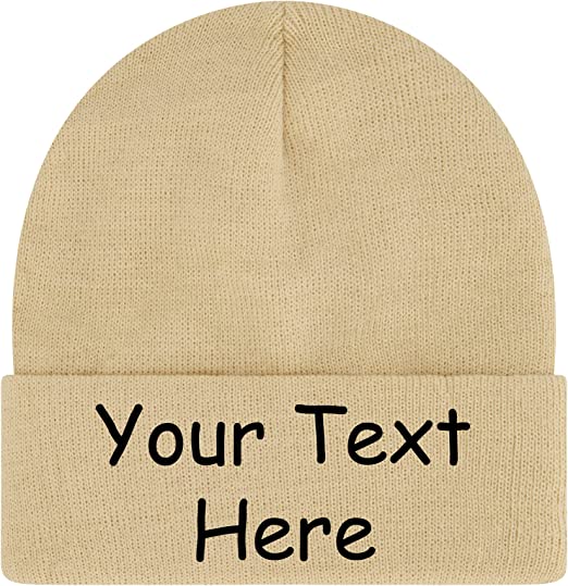 Beige beanie hats