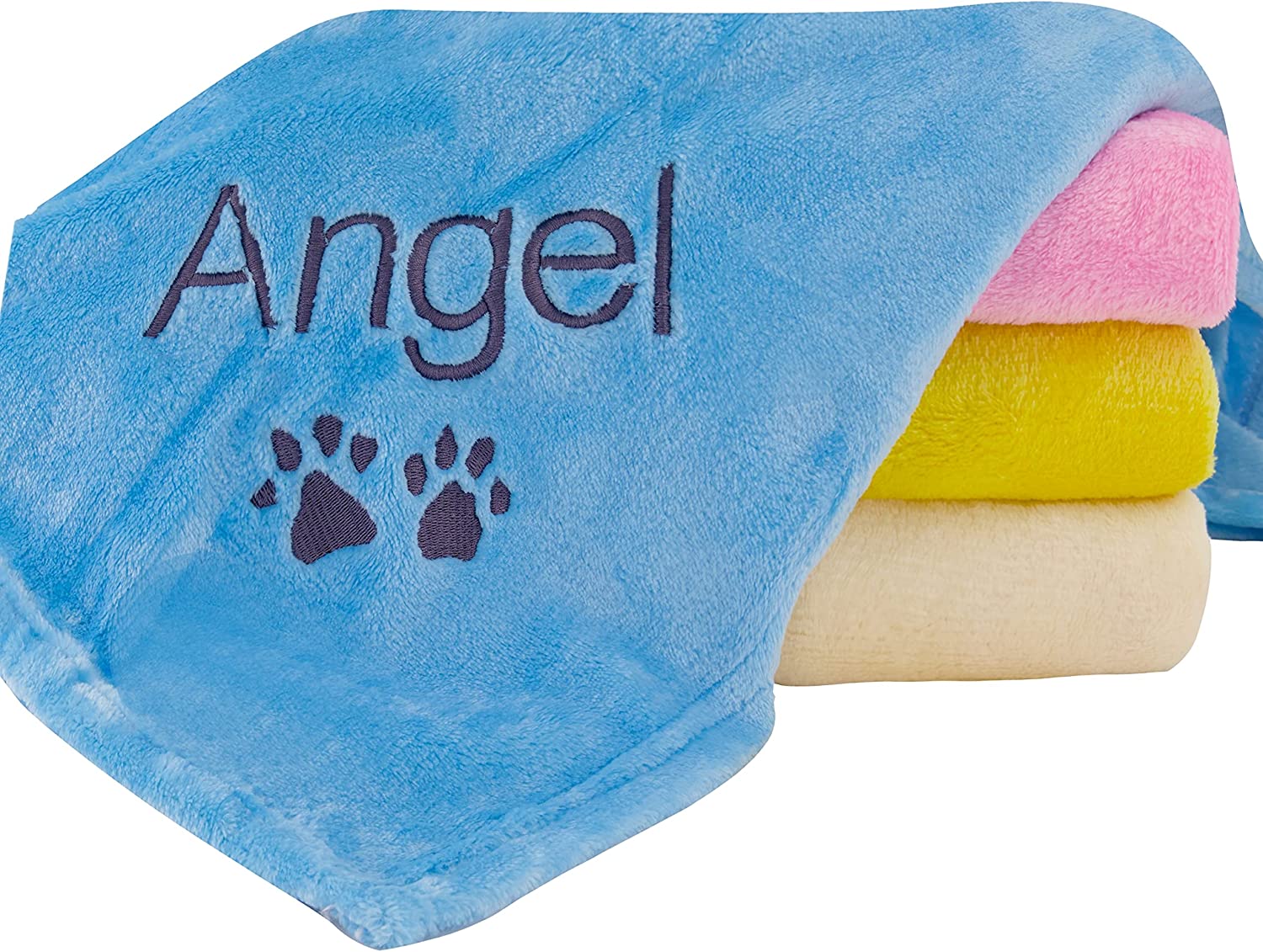 personalized dog blanket blue