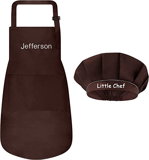 brown kids apron