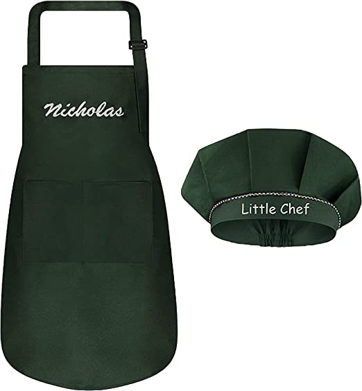 Green kids apron