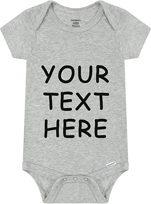 Custom Unisex Grey Baby's Bodysuit