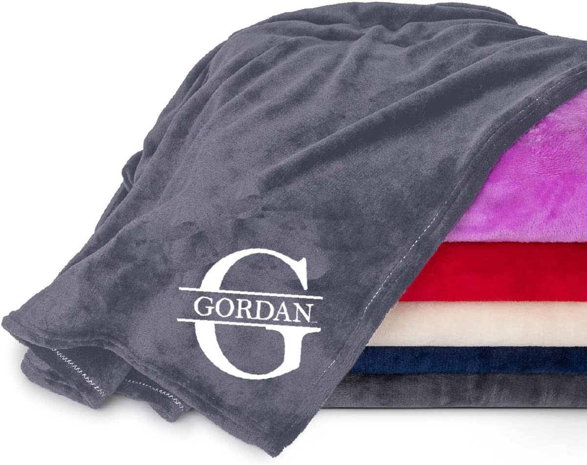 Grey Personalized Throw Blankets