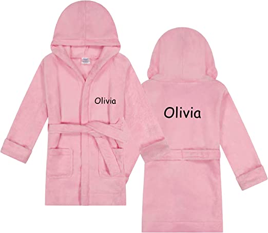 kids bathrobes light pink