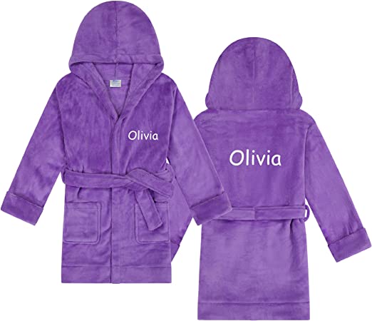 kids bathrobes purple