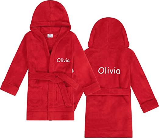 kids bathrobes red