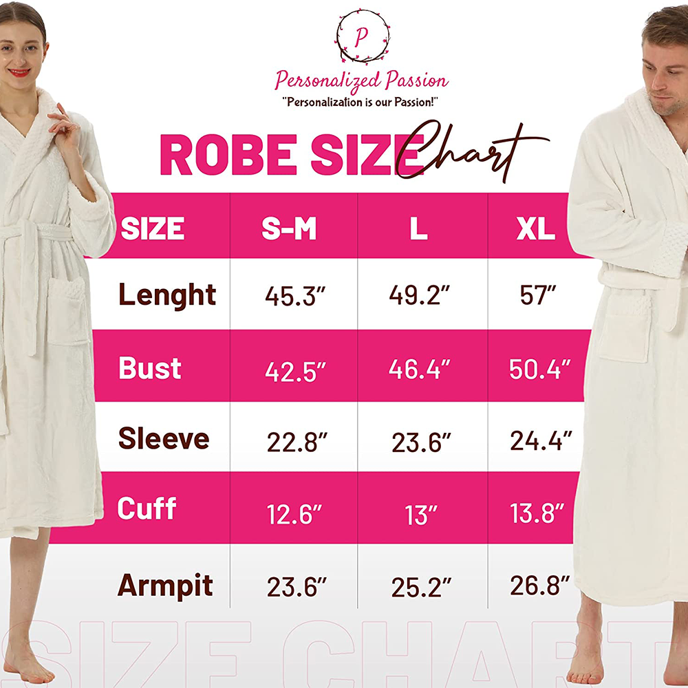 Plush Robes Size Chart